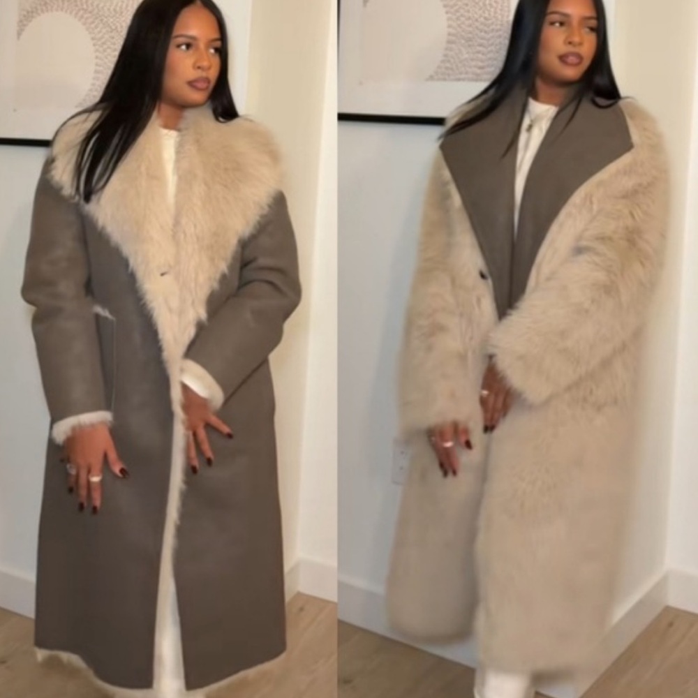 Zara NWT reversible faux fur double faced coat 6318/278 - Picture 2 of 16